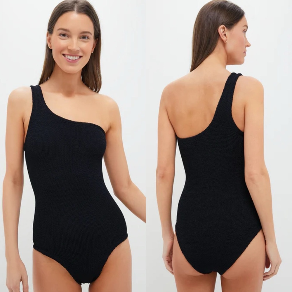 NWT Hunza G Nancy Swim One Shoulder One Piece Black